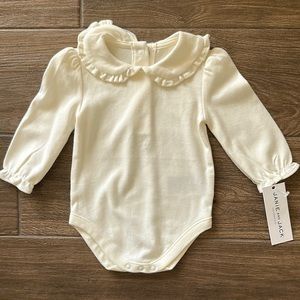 NWT Janie and Jack Cream One Piece with Peter Pan Collar